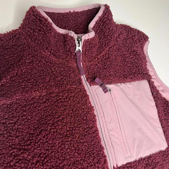 Orvis Women’s Sherpa Fleece Vest Burgundy Pink L Large Zip Front Outdoor Casual - Picture 9 of 9